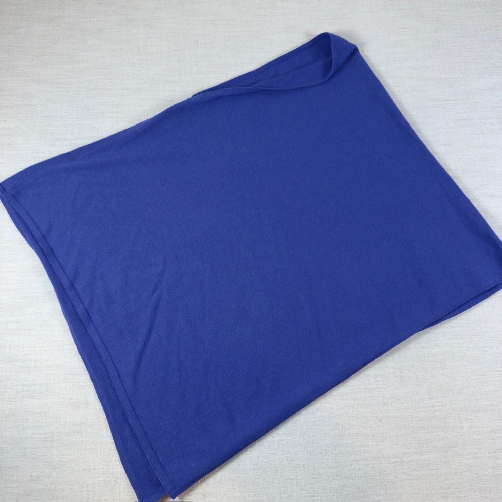 Alashan Cashmere Luxe Blue 100% Cashmere Poncho Wrap OS